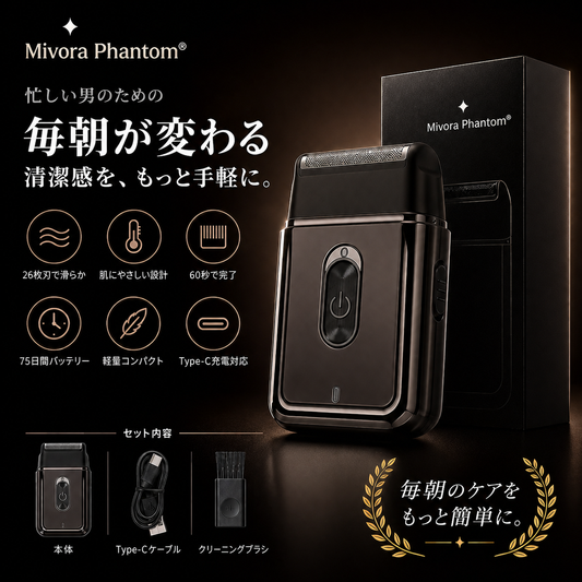 Mivora Phantom® で話題の忙しい男の必需品