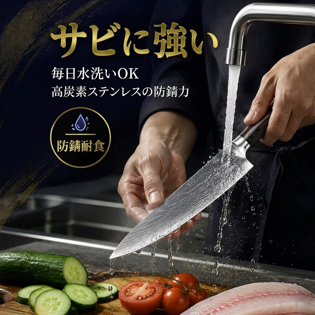 Mivora SteelEdge™｜ダマスカス包丁｜正確な切れ味を追求 超耐久キッチンナイフ。