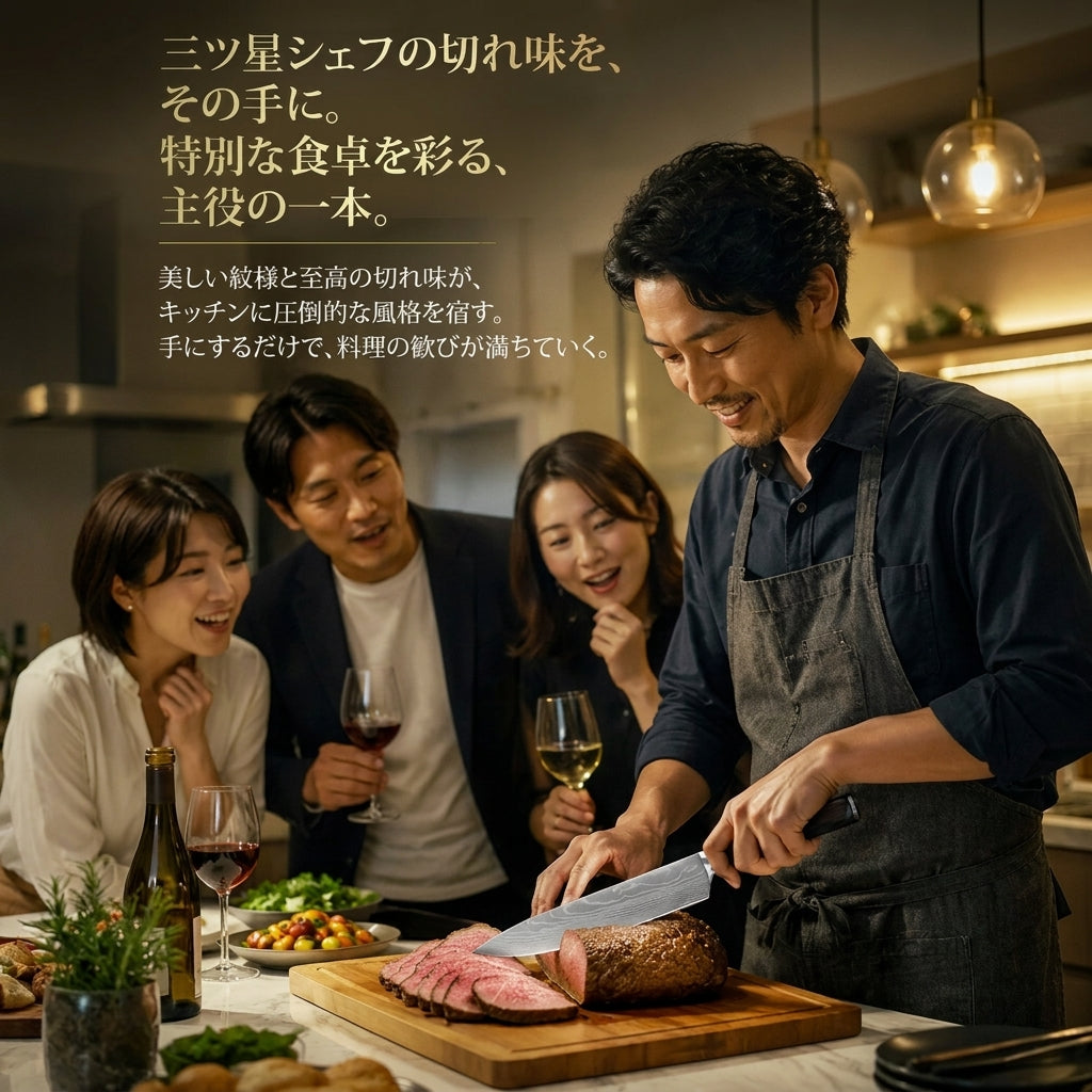 Mivora SteelEdge™｜ダマスカス包丁｜正確な切れ味を追求 超耐久キッチンナイフ。